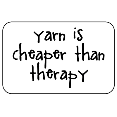 Logo: Yarn is cheaper than therapy