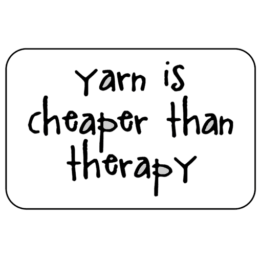 Logo: Yarn is cheaper than therapy