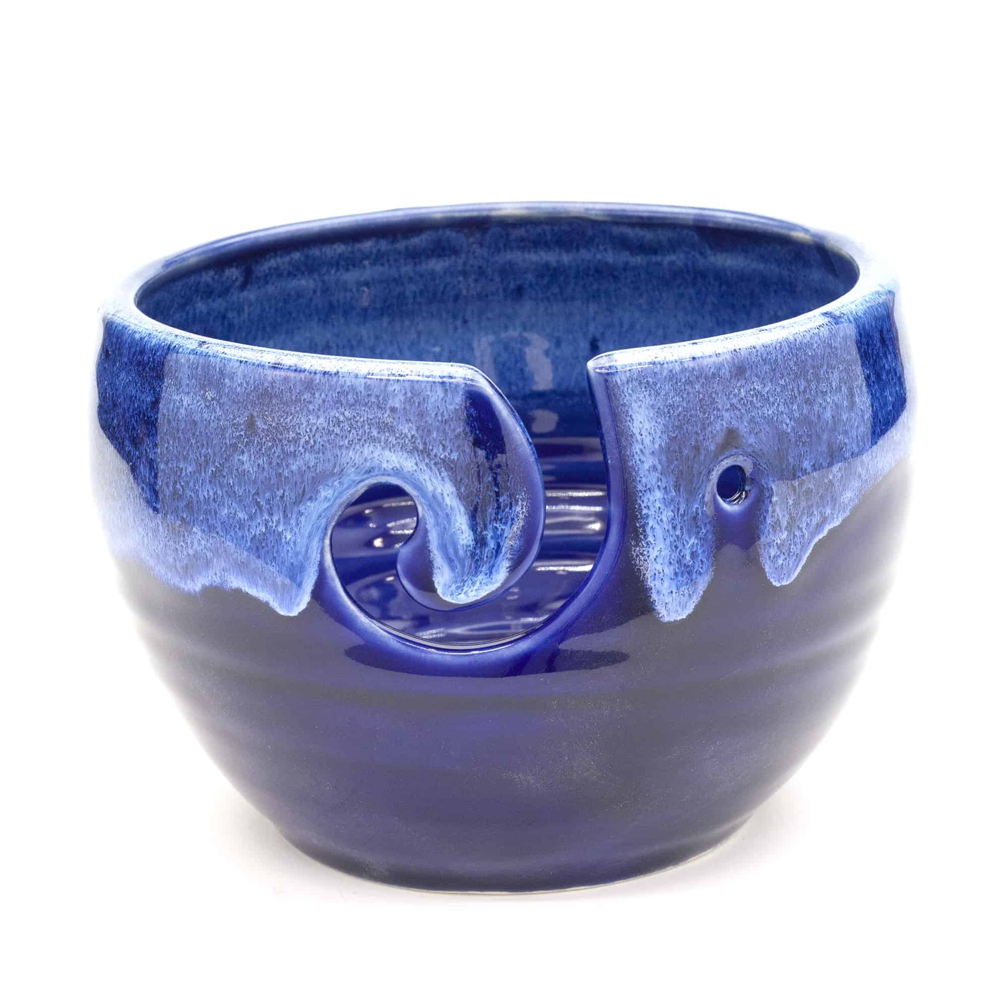 Yarn Bowl hand thrown stoneware Volcano Blue grey knitting crochet – AviOr  Pottery