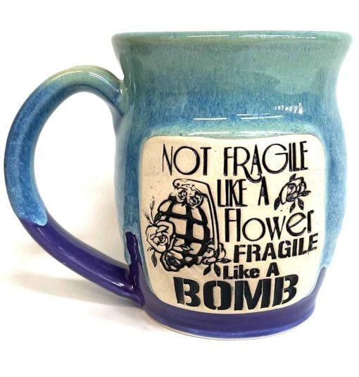 Quotes - Not Fragile Like a Flower, Fragile Like a Bomb -  Yarn Bowl - 4 in. - Image 2