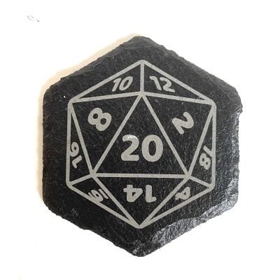 d20 slate coaster