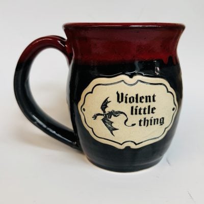 red over black bloody glazed 20 oz mug